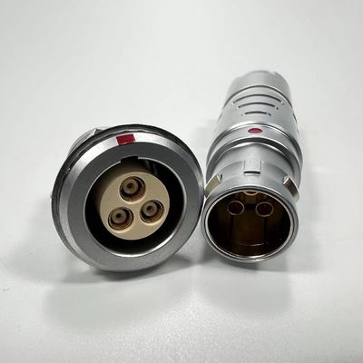 قیمت خوب 3 Coaxial Push Pull Circular Connectors plug PPS PEEK Insulator آنلاین