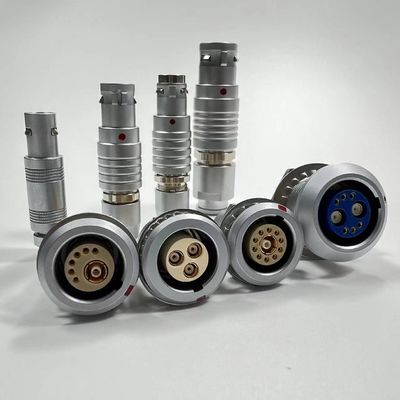 قیمت خوب کانکتور دایره ای فشاری و کششی Fischer ODU LEMO فلزی با محافظ EMC کواکسیال 9 پین آنلاین