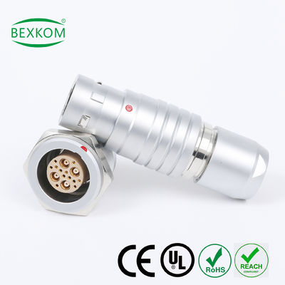 قیمت خوب Metal shell brass chrome plated EMC shielding Waterproof high end use push pull locked compatible to LEMO ODU Fischer Circular connectors آنلاین